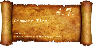 Adamecz Tina névjegykártya